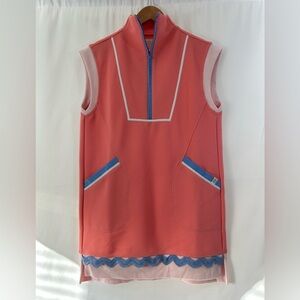 Simply Southern Dress Coverup Size Small Peach Blue White Pockets NWOT